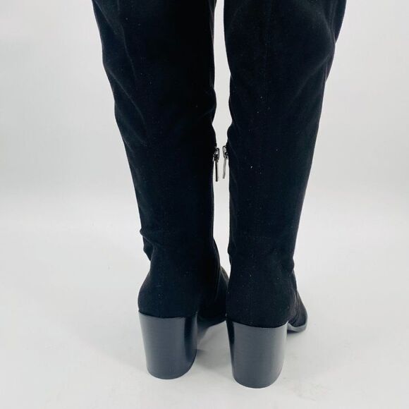 Marc Fisher Size 6M Black Over the Knee Suede Cathi Boot Pointed Toe Heeled - Picture 10 of 12